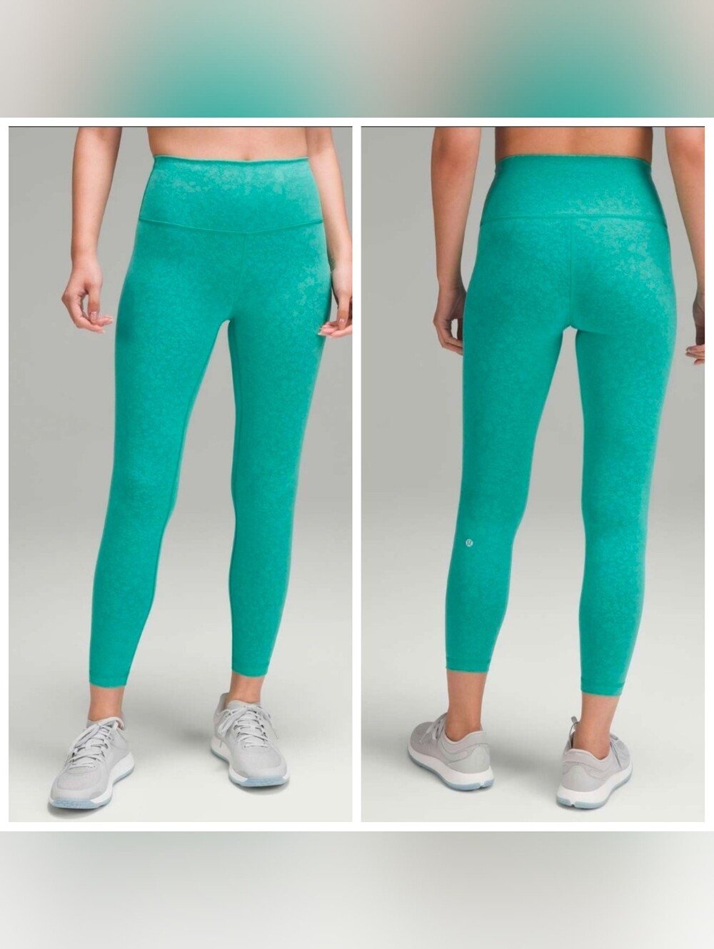 Lululemon Wunder Train High Rise Leggings 25" Sz 4 Teal Green Athletic Workout